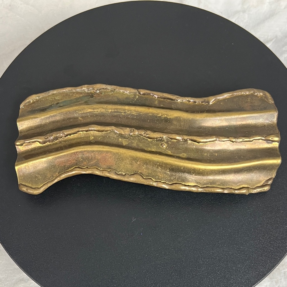 Vintage Rustic Solid Brass Abstract Belt Buckle. - image 2